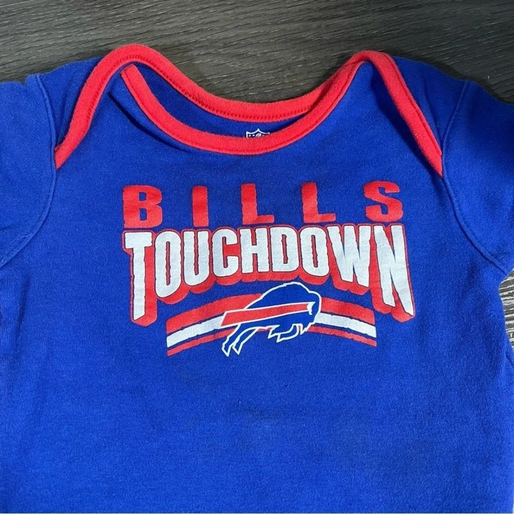 NFL Buffalo Bills Baby Bodysuit Set 24M Red Blue Short Sleeve 2 Pack